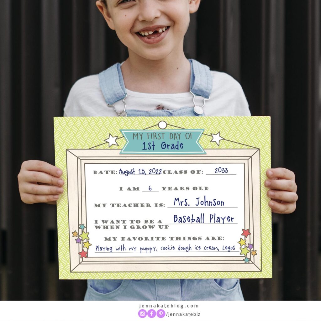 first day of school sign printable
